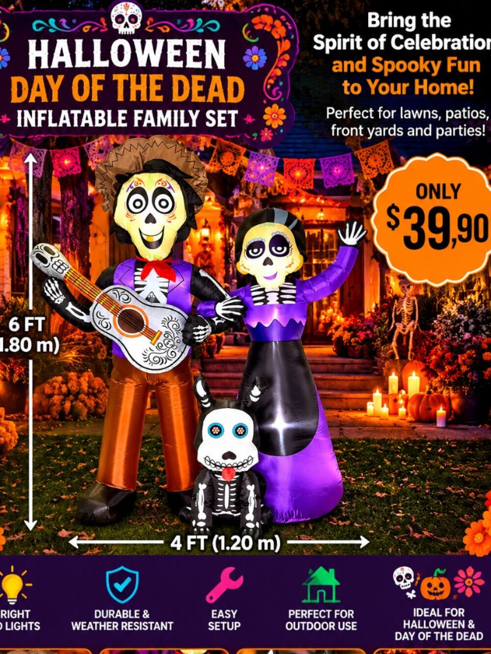 6ft Inflatable Halloween Decoration